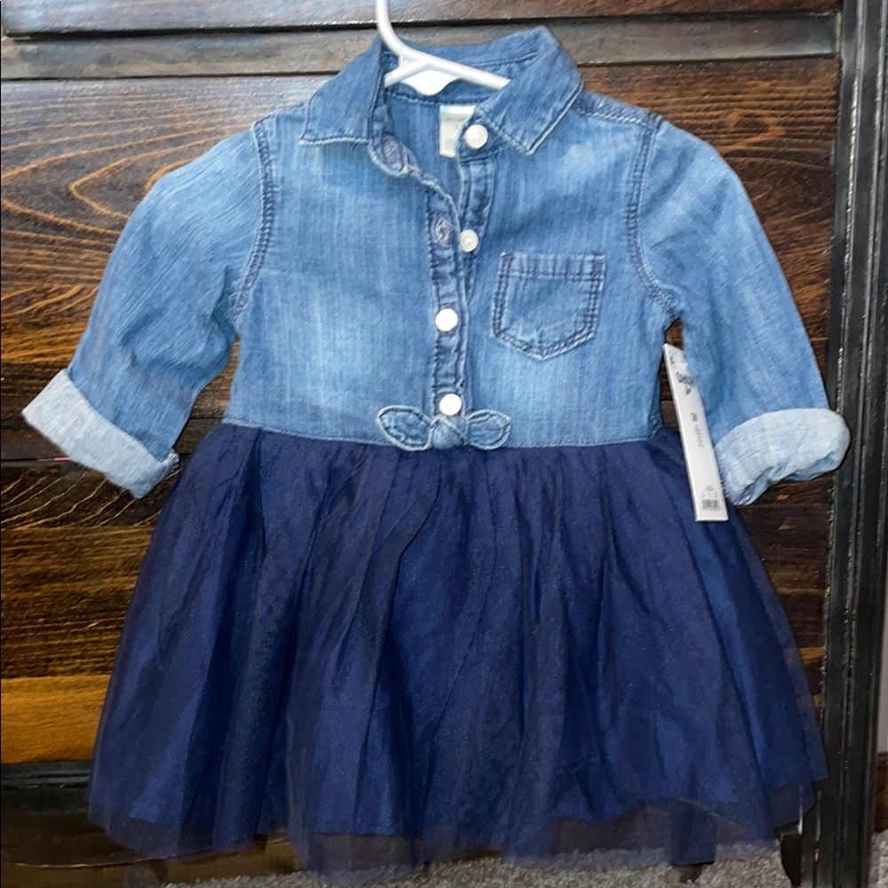 OshKosh B'gosh Blue Denim and Navy Tulle Dress